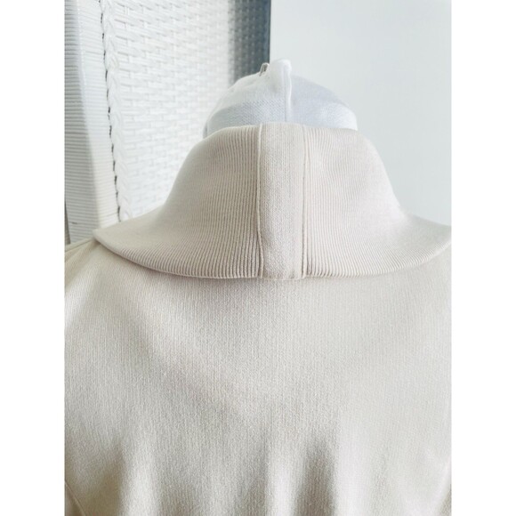 All Saints Nude Zip Drape Waterfall Cardigan S Beige Oversized Terry Jacket - Picture 3 of 15